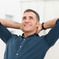 entspannter Blick Mann